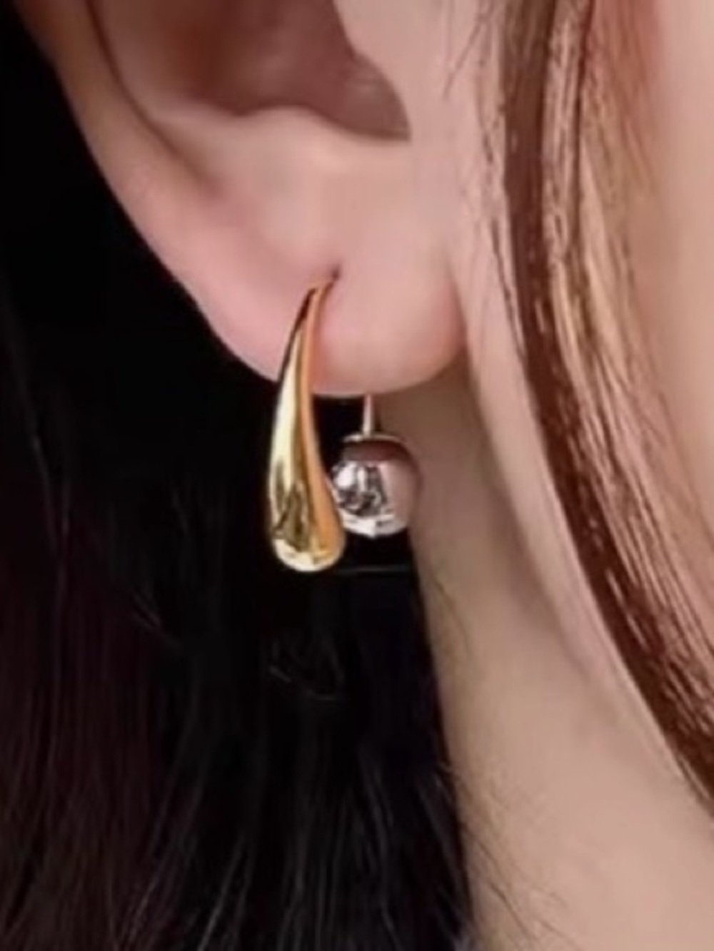 NEW Drip Drop Front Back Earrings 2 Two Tone Gold Silver Mixed Metals AU02
